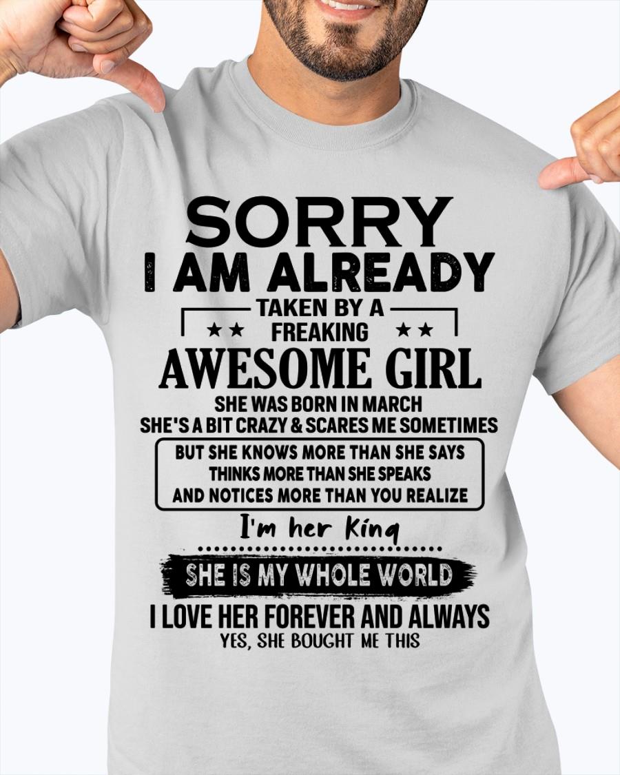 March - Awesome Girl born in March - Special gift for your boyfriend - From Wife TRNN03 (SKU.AT16)