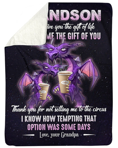 Special Gift For Your Grandson Blanket - From Grandpa