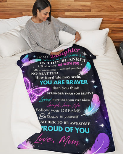 Special For Beautiful Daughter Gift Blanket - From Mom (SKU2606-136)