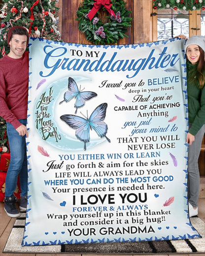 Special Gift For Your Granddaughter Blanket - From Grandma00 (SKUB11-136)
