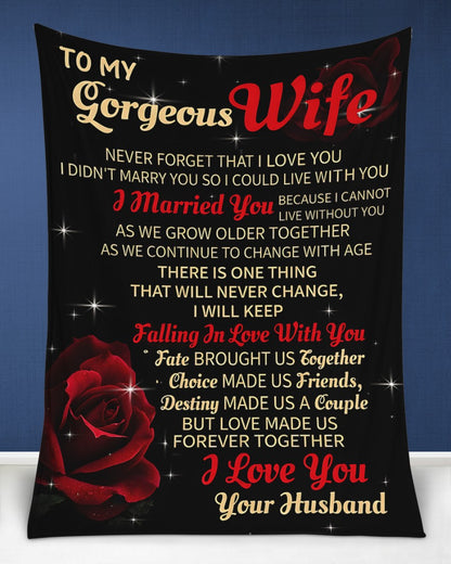 Special For Beautiful Wife Gift Blanket - From Husband (SKU2602-02)