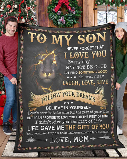 BLANKET FOR SON - GIFT FROM MOM - COMFORT & WARMTH GIFT (SKUB09-12)