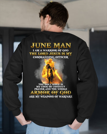 JUNE MAN - I AM A WARRIOR OF GOD THE LORD JESUS IS MY - T Shirt For Strongman - TRNN06 (SKU26T-01281-06)