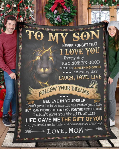 BLANKET FOR SON - GIFT FROM MOM - COMFORT & WARMTH GIFT (SKUB09-12)
