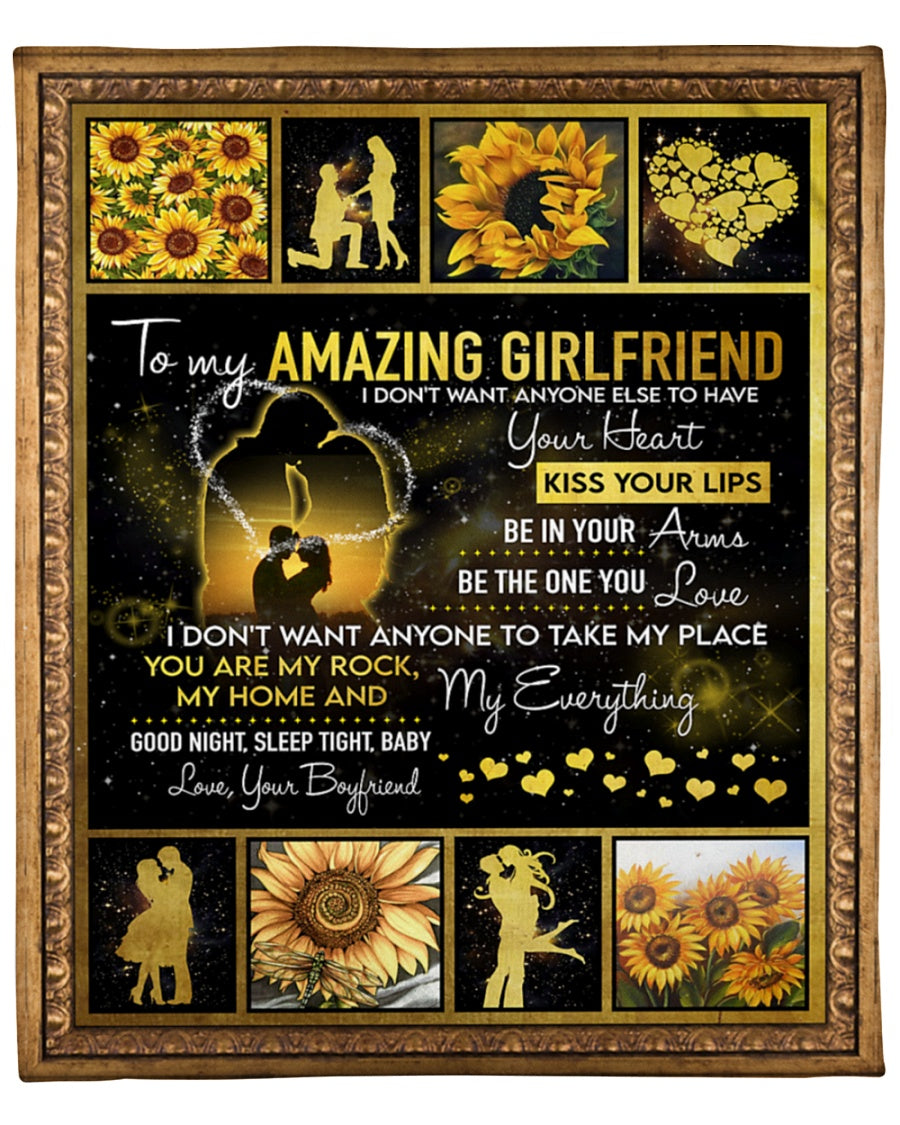 Special gift for girlfriend -  blanket - from boyfriend