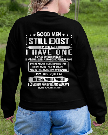 JANUARY - GOOD MEN STILL EXIST I KNOW BECAUSE I HAVE ONE - GIFT FOR WIFE FROM HUSBAND - TRNN01 (SKU2607-174-01)