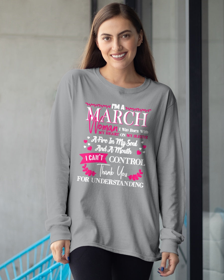 MARCH QUEEN – Strong, Passionate & Unapologetically Bold - Birthday T Shirt For Woman - TRNN03 (SKU2602-137-03)