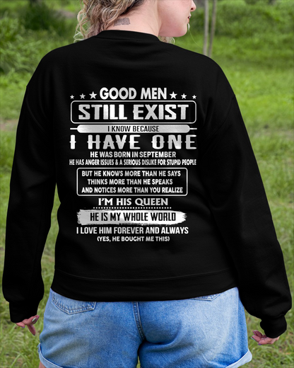 SEPTEMBER - GOOD MEN STILL EXIST I KNOW BECAUSE I HAVE ONE - GIFT FOR WIFE FROM HUSBAND - TRNN09 (SKU2607-174-09)
