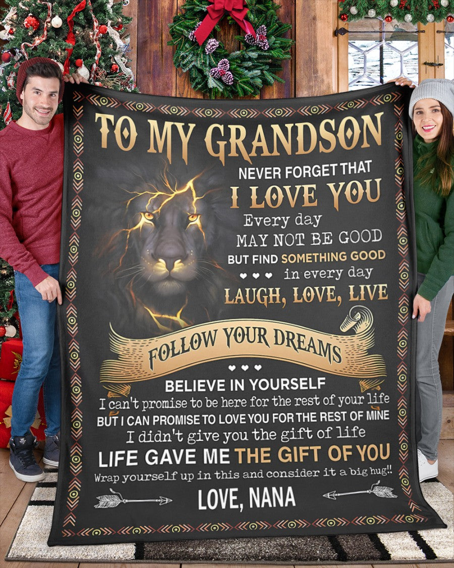 Special Gift For Your Grandson Blanket - From NANA (SKU-CHAU-B08)