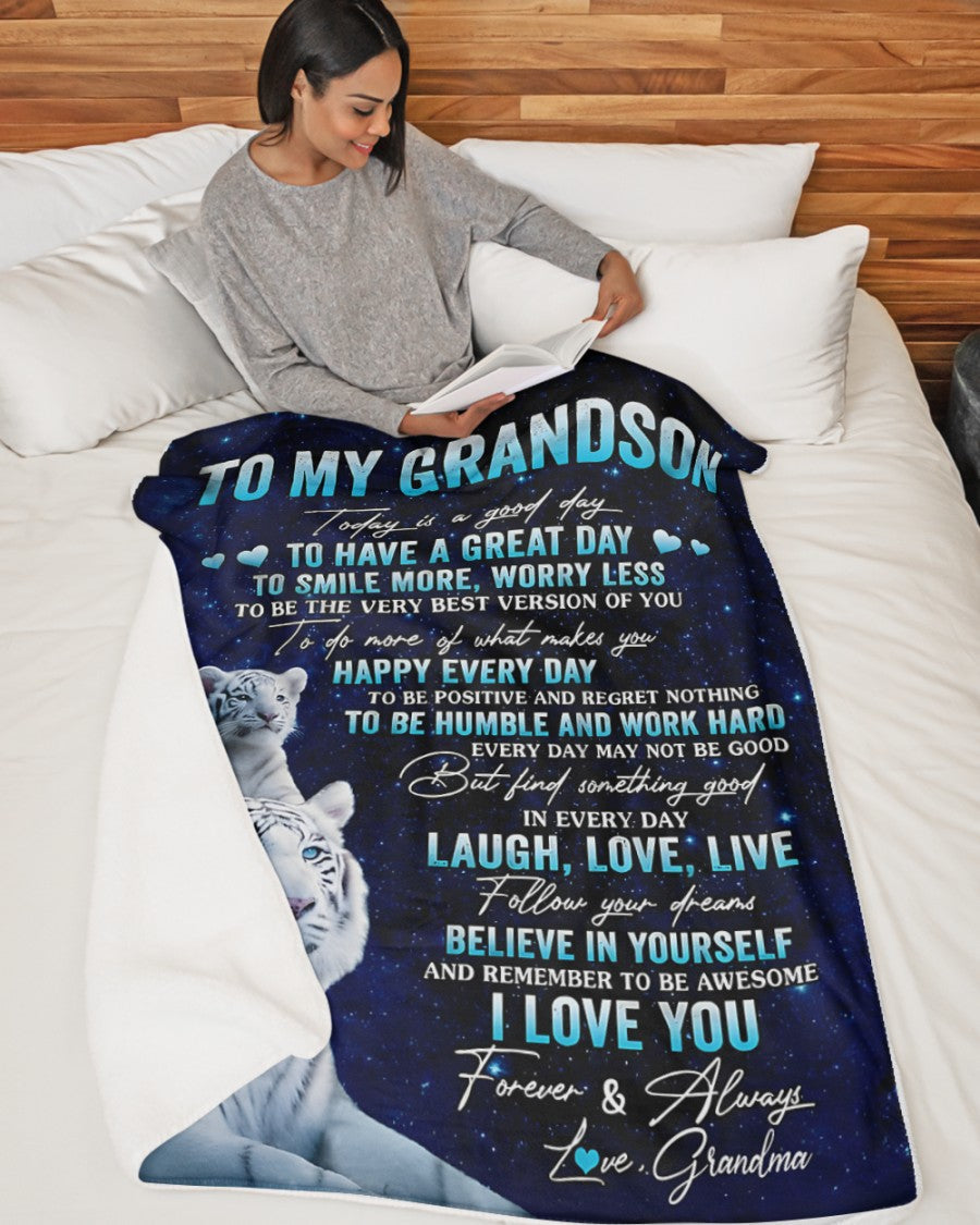 Special Gift For Your Grandson Blanket - From Grandma (SKUB11-77)