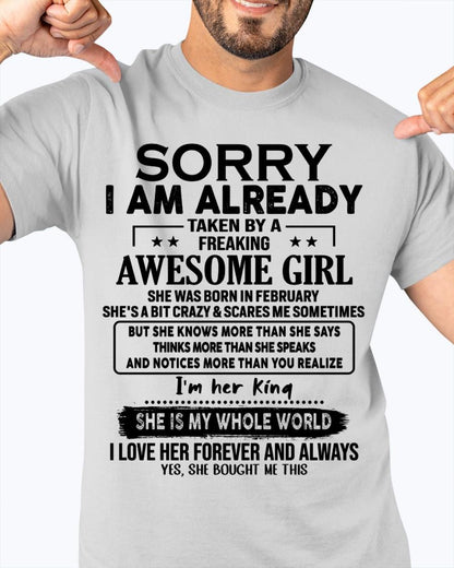 February - Awesome Girl born in February - Special gift for your boyfriend - From Wife TRNN02 (SKU.AT16)