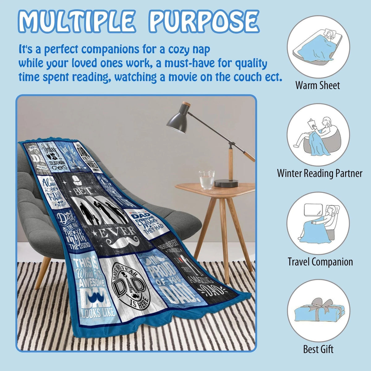 Special For Dad Gift Blanket - From Daughter or Son