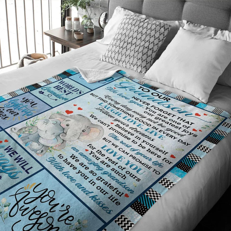 Special Gift For Your Grandson Blanket - From Grand