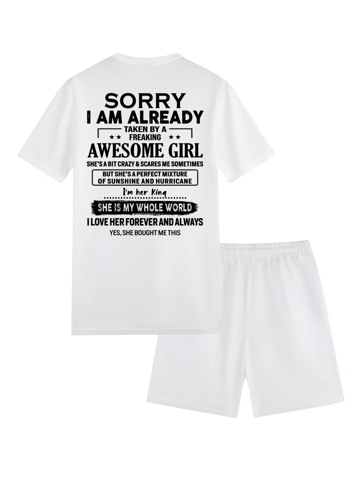 SORRY I AM ALREADY TAKEN BY FREAKING AWESOME WIFE - Waffle casual suit I GIFT FOR HUSBAND FROM WIFE - A09-739 I TRNN00 (SKU2607-76-00)