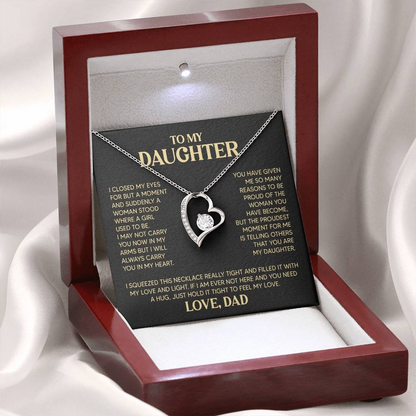 SPECIAL GIFT TO MY DAUGHTER FROM DAD - Premium Forever Love Necklace (SKU2606-242)