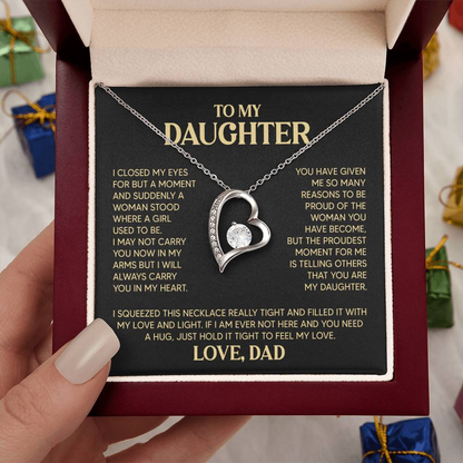 SPECIAL GIFT TO MY DAUGHTER FROM DAD - Premium Forever Love Necklace (SKU2606-242)