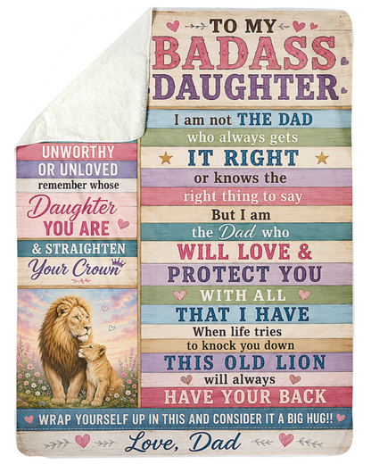 BLANKET FOR DAUGHTER – COMFORT & WARMTH GIFT FROM DAD Sherpa Fleece Quilt Blanket (SKU2608-383)