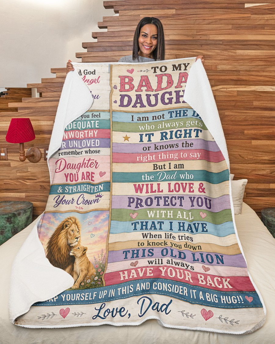 BLANKET FOR DAUGHTER – COMFORT & WARMTH GIFT FROM DAD Sherpa Fleece Quilt Blanket (SKU2608-383)