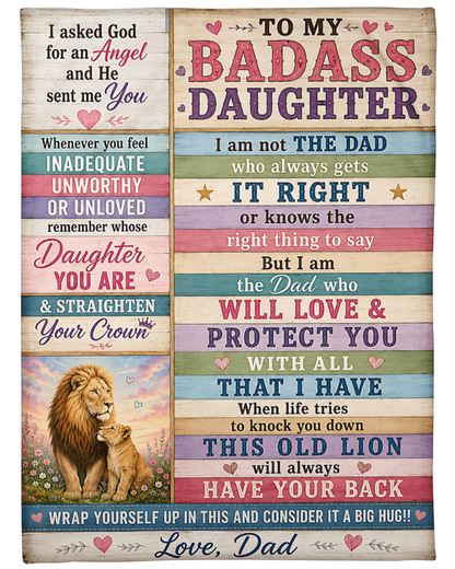 BLANKET FOR DAUGHTER – COMFORT & WARMTH GIFT FROM DAD Sherpa Fleece Quilt Blanket (SKU2608-383)