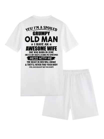 JUNE - YES! I'M A SPOILED GRUPMY OLD MAN - Waffle casual suit I GIFT FOR HUSBAND FROM WIFE - A09-739 I TRNN06 (SKU2607-17-06)