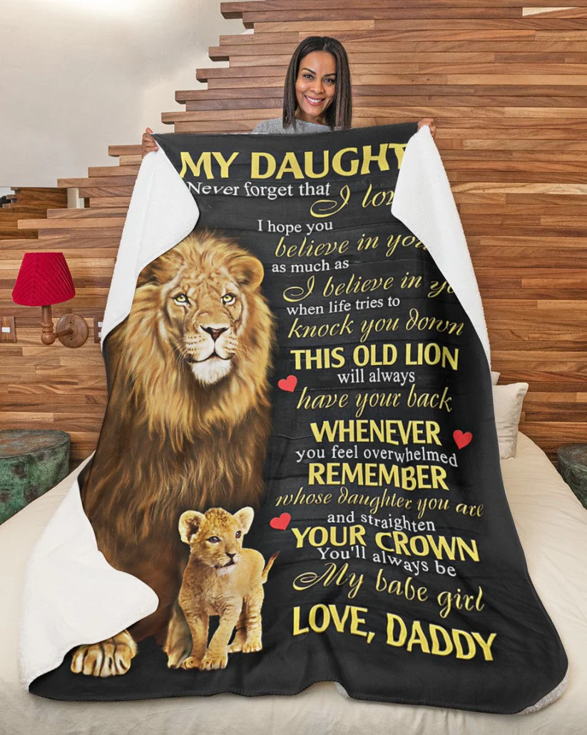 Gift For Daughter From Dad - Lion Blanket (SKUB09-108)