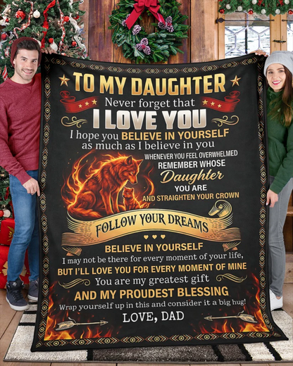 BLANKET FOR DAUGHTER – COMFORT & WARMTH GIFT FROM DAD Sherpa Fleece Quilt Blanket NTTD00 (SKU2604-167)