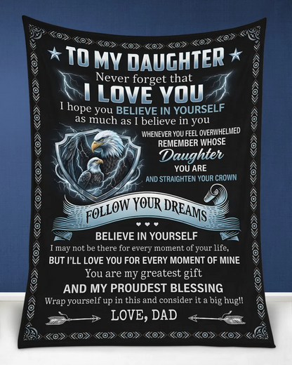 BLANKET FOR DAUGHTER – COMFORT & WARMTH GIFT FROM DAD Sherpa Fleece Quilt Blanket NTTD00 (SKU2604-166)