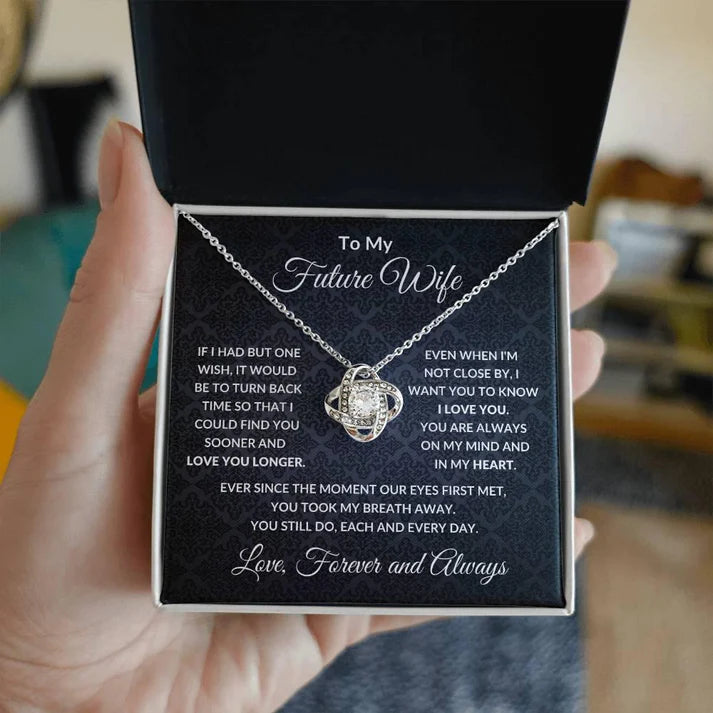 For My Wife From Husband - Premium Love Knot Necklace