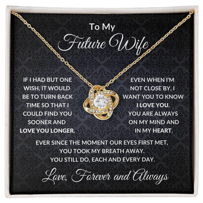 For My Wife From Husband - Premium Love Knot Necklace