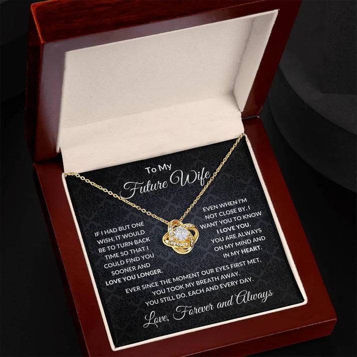 For My Wife From Husband - Premium Love Knot Necklace