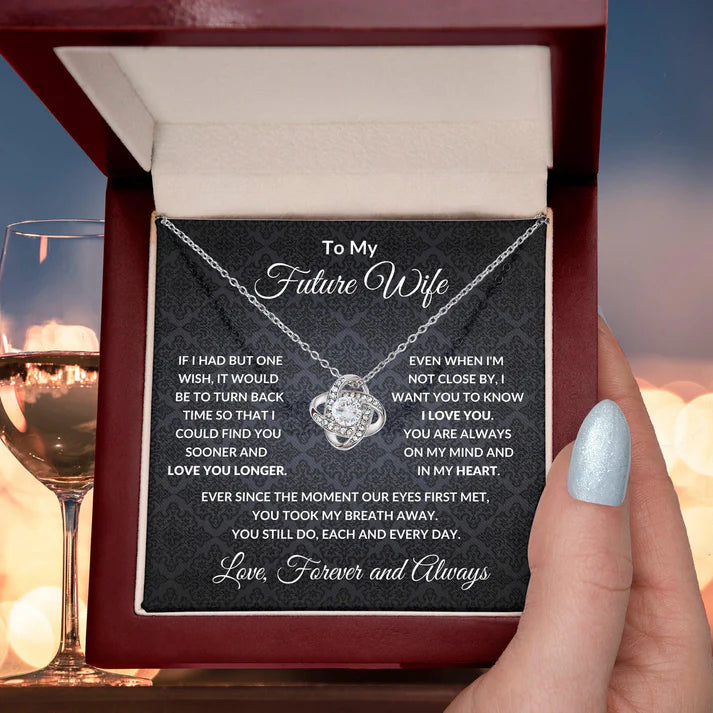 For My Wife From Husband - Premium Love Knot Necklace