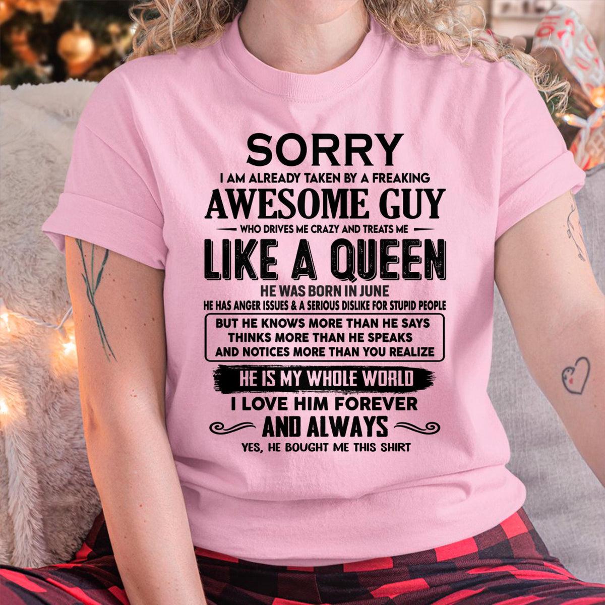 June - Sorry I am already taken by a freaking awesome guy - Gift for Wife From Husband - TRNN06 (SKU-SRG-06)