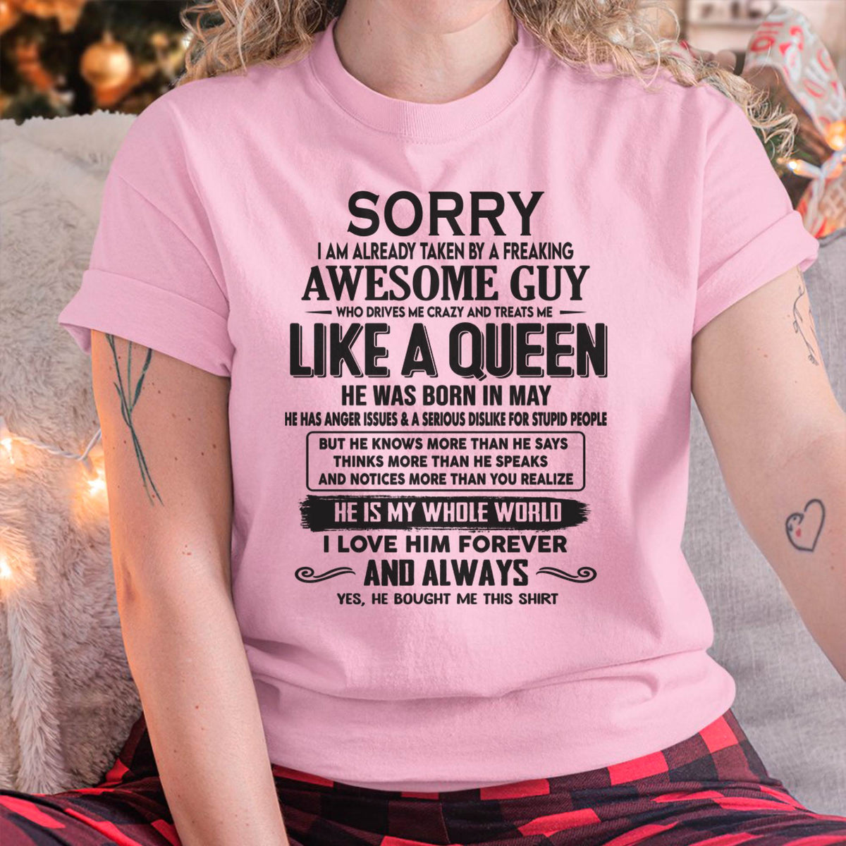 May - Sorry I am already taken by a freaking awesome guy - Gift for Wife From Husband - TRNN05 (SKU08-25-05)