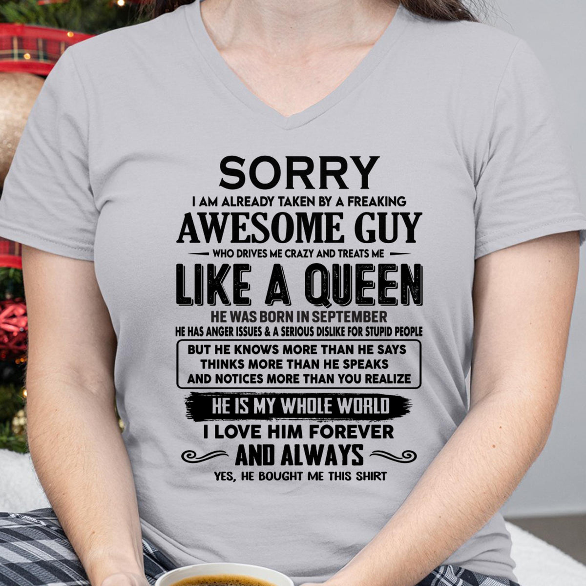 September - Sorry I am already taken by a freaking awesome guy - Gift for Wife From Husband - TRNN09 (SKU-SRG-09)